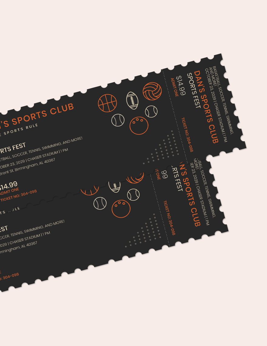 Free Blank Sports Ticket Template Download in Word, Illustrator, PSD