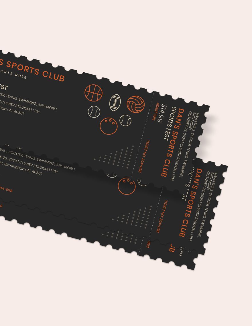 Free Blank Sports Ticket Template Download in Word, Illustrator, PSD