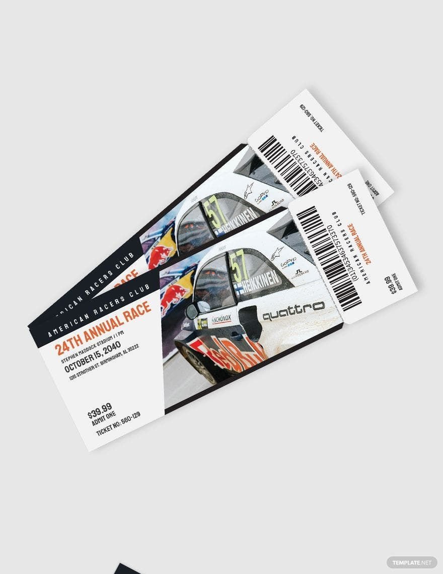 Free Car Racing Ticket Template