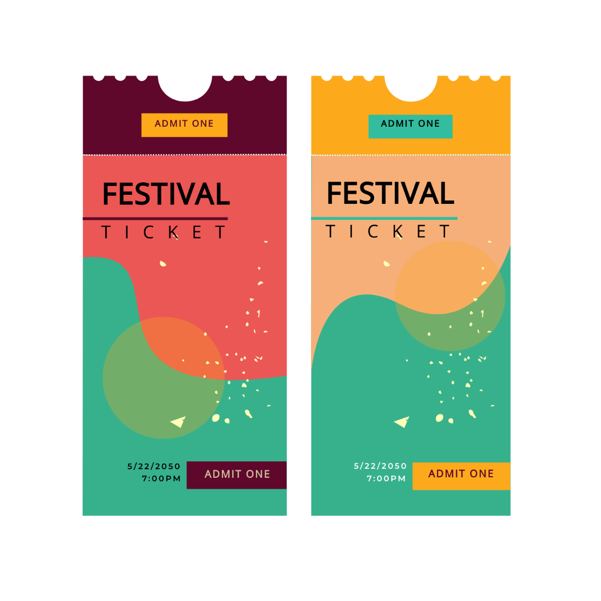 Free Festival Ticket Vector Template