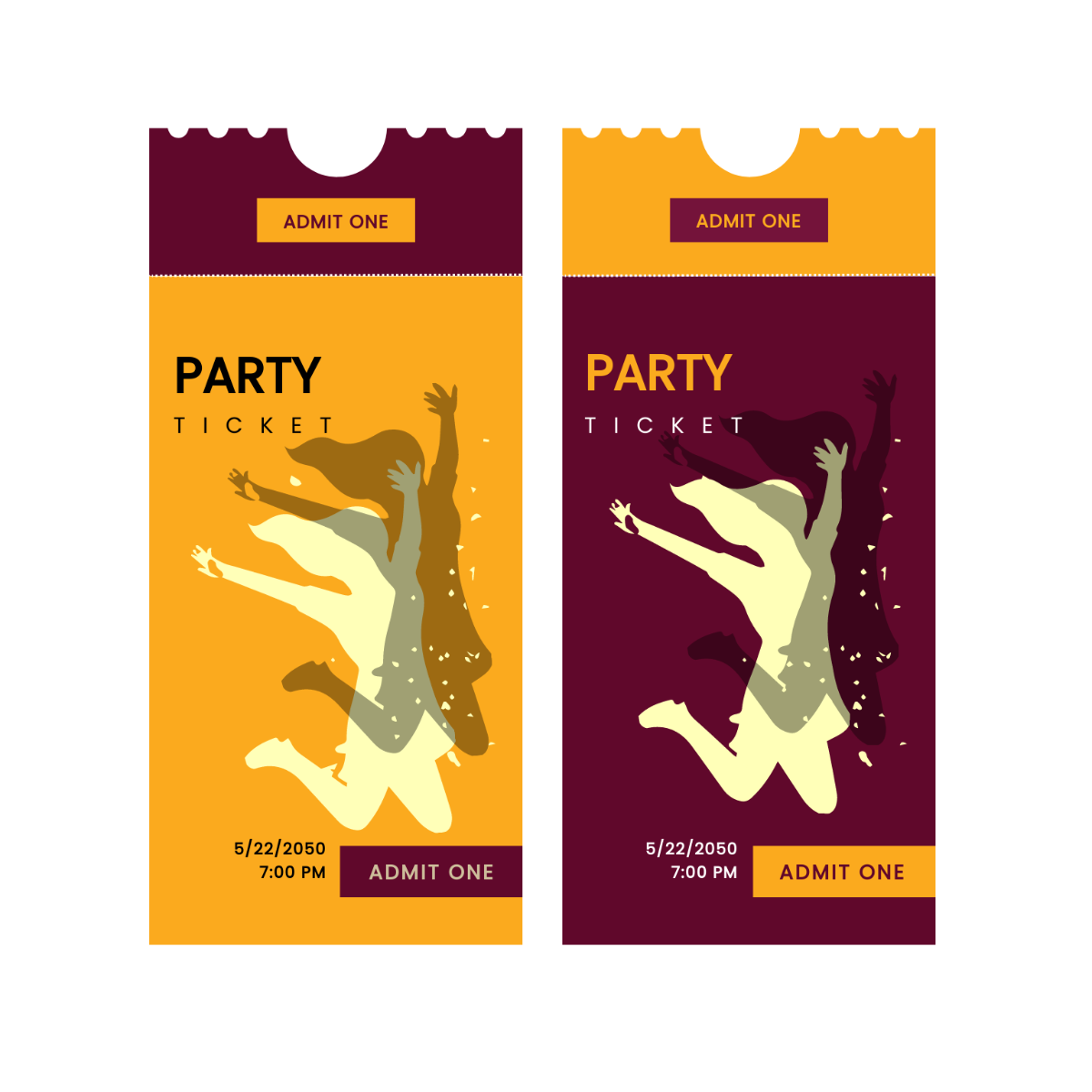Party Ticket Vector Template