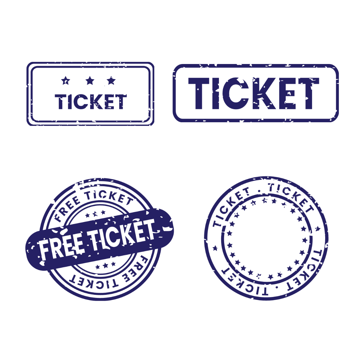 Free Ticket Stamp Vector Template