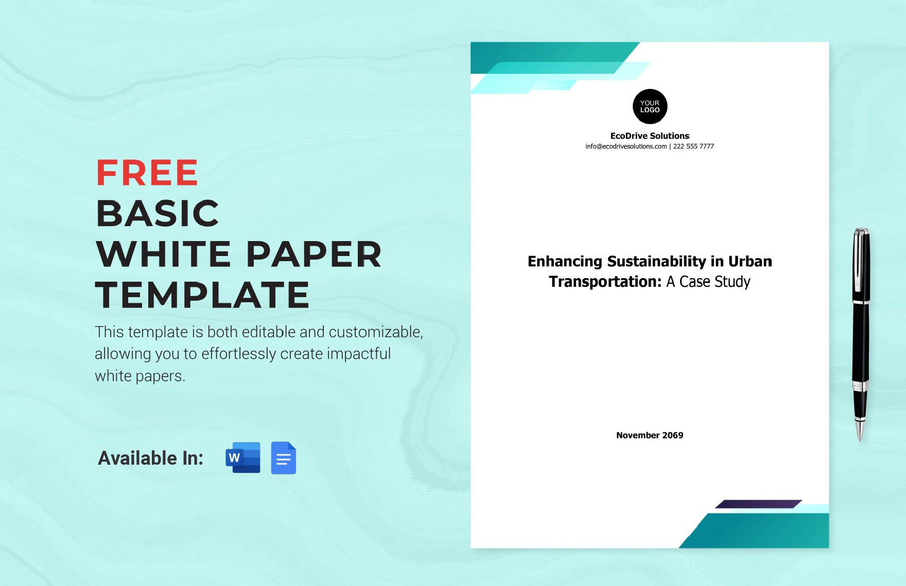 Free Basic White Paper Template Download In Word Google Docs