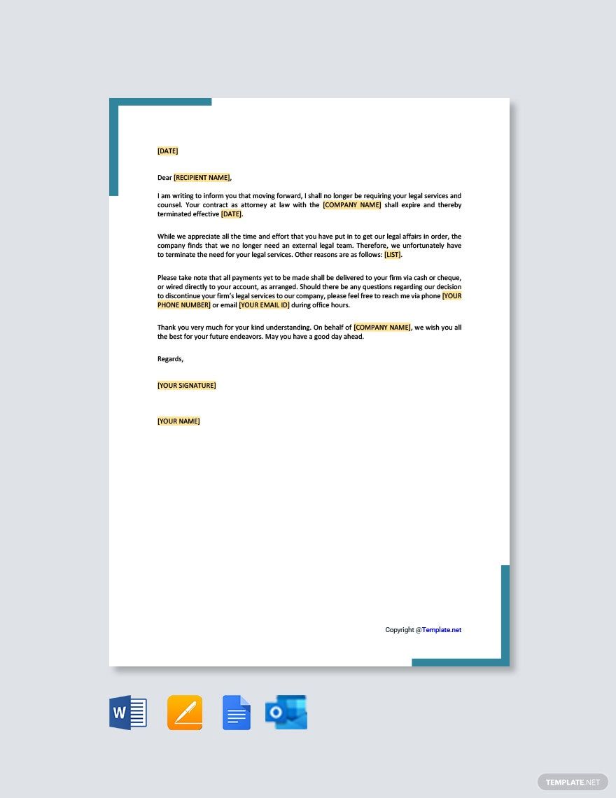 Attorney Termination Letter Template