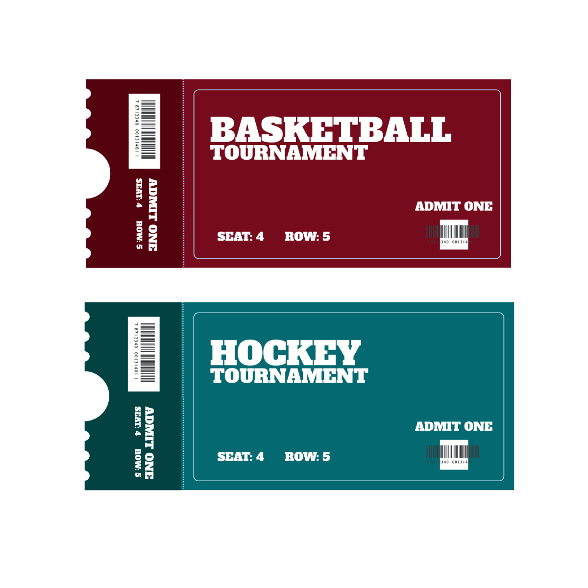 Sports Ticket Vector Template