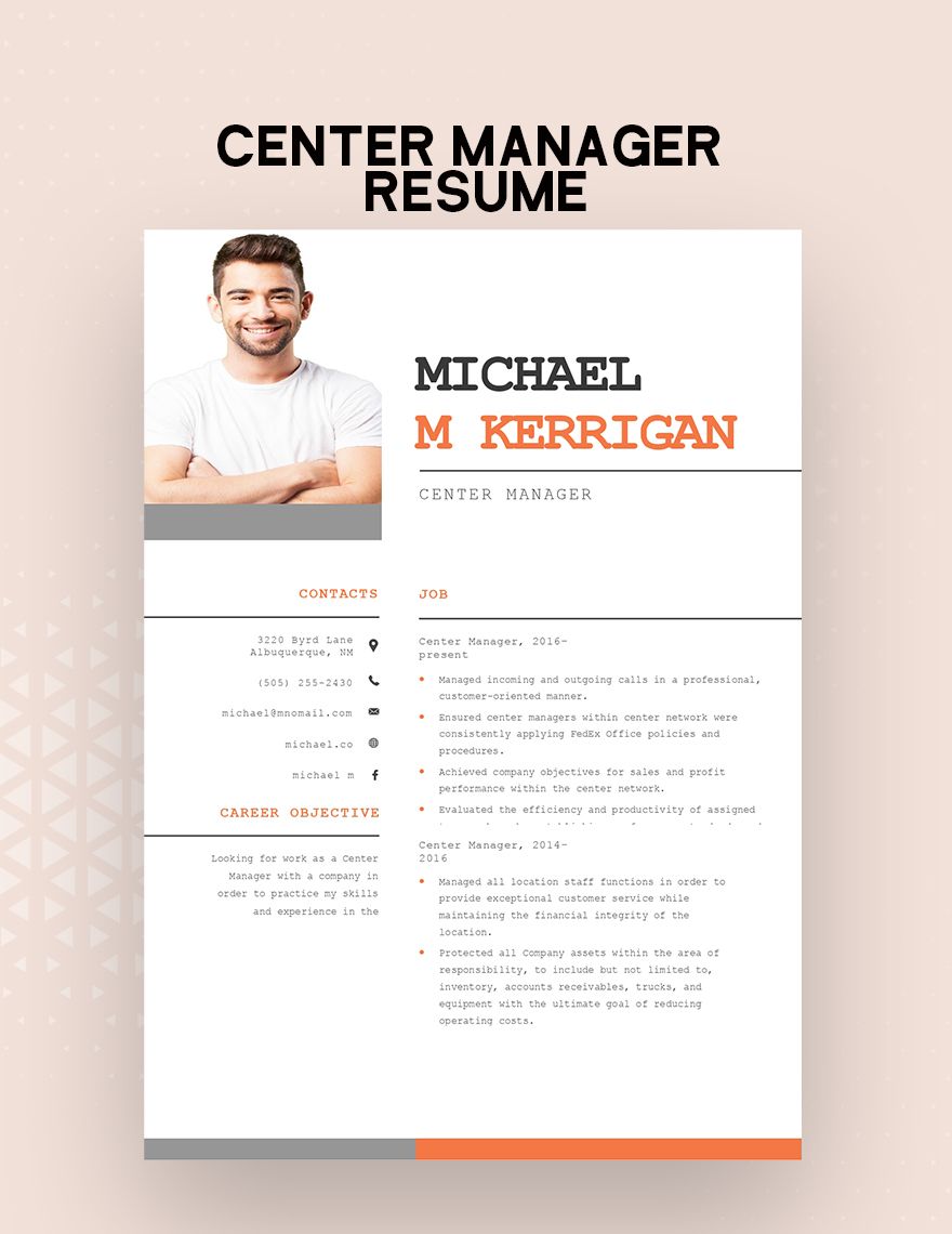 Manager Resume