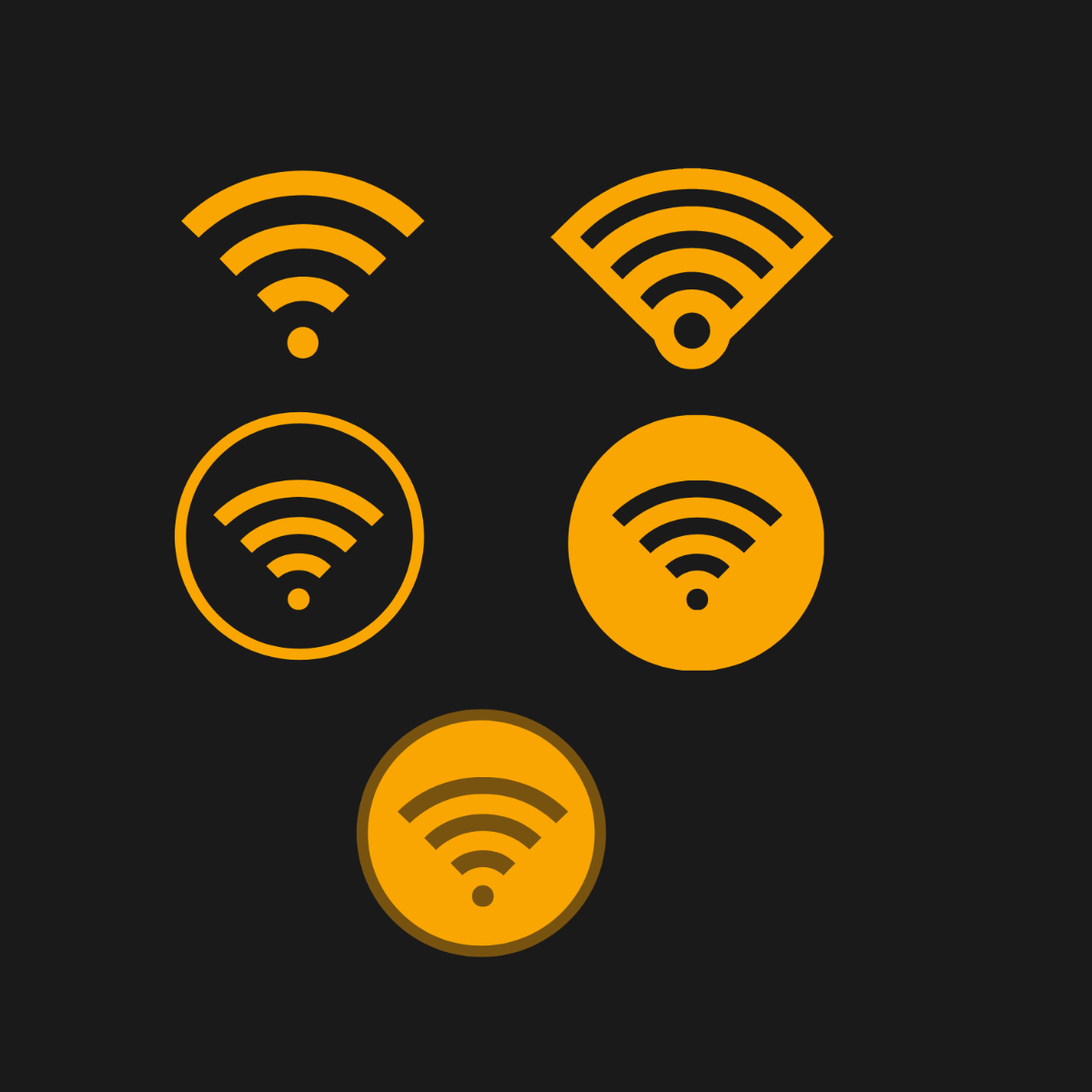 Free Gold WiFi Vector Template