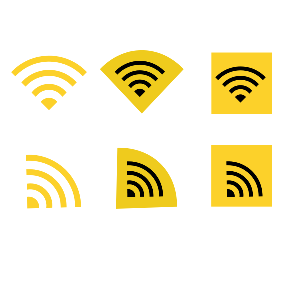 Free Yellow WiFi Vector Template