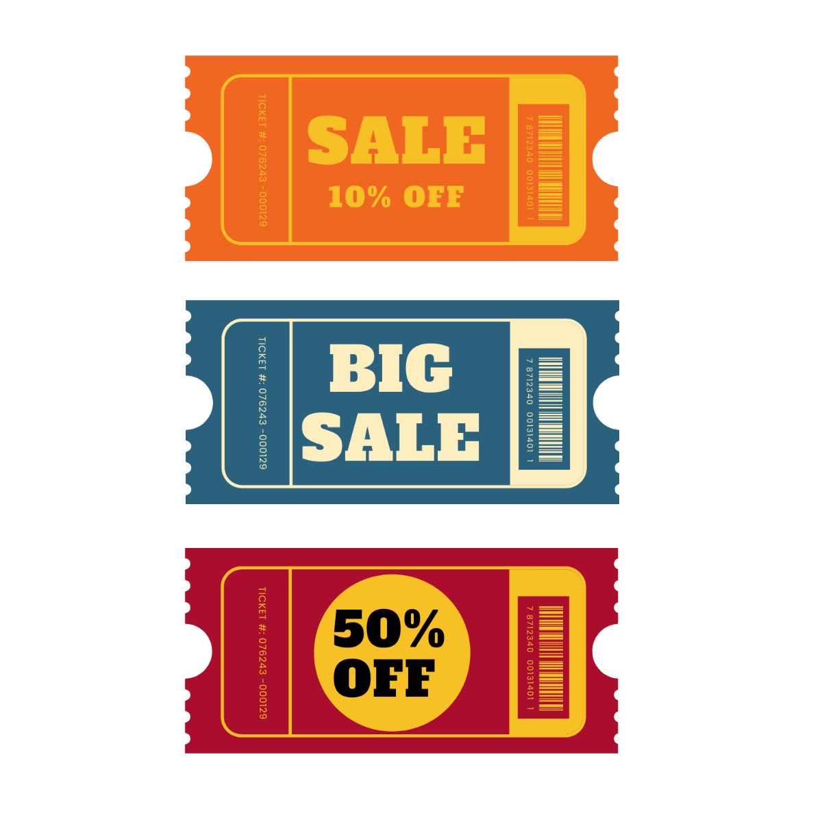 Free Sale Ticket Vector Template