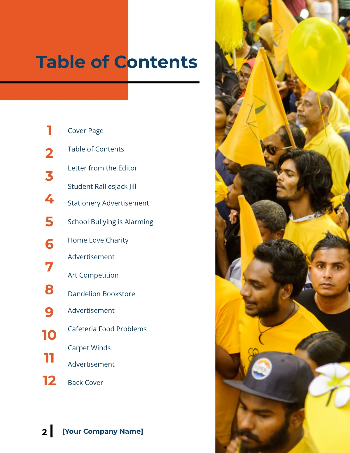 Free Sample Student News Magazine Template to Edit Online