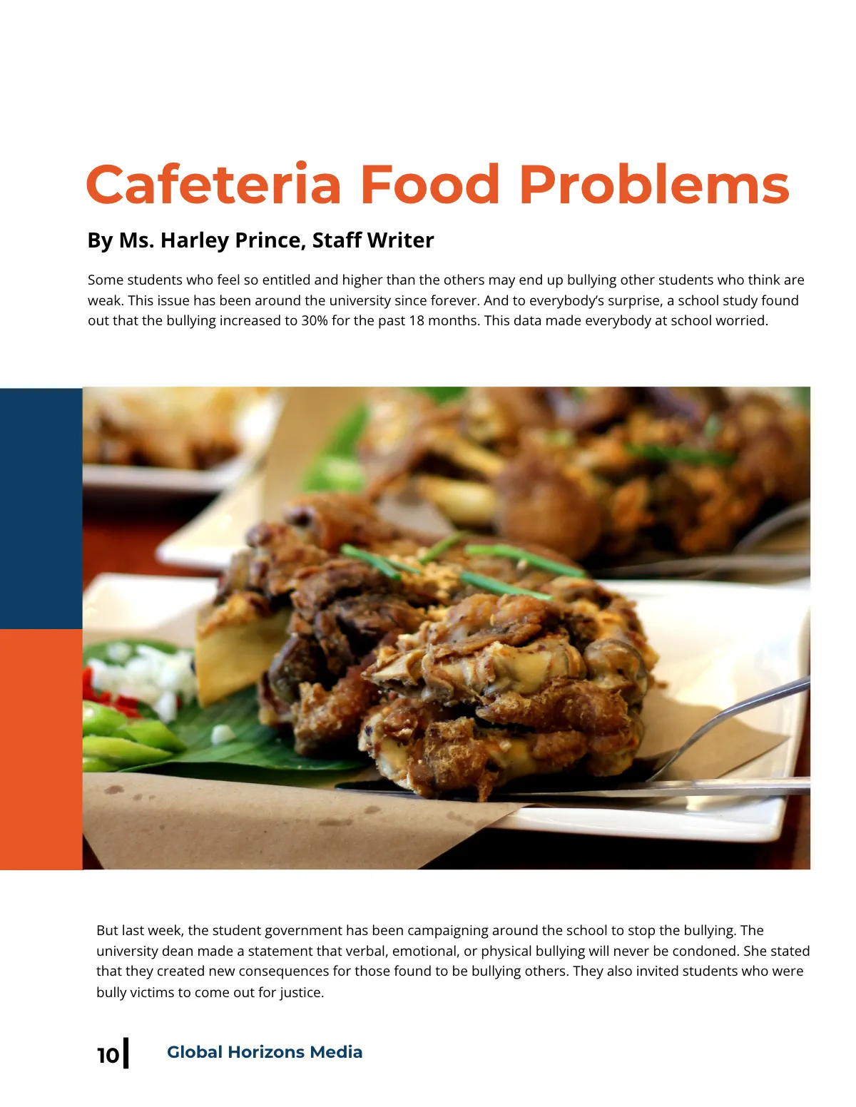 Free Sample Student News Magazine Template to Edit Online