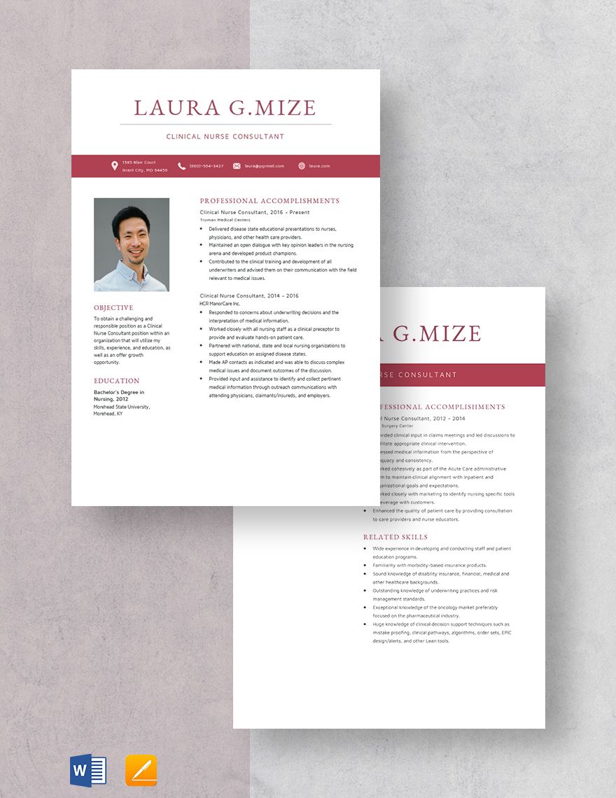 Clinical Nurse Consultant Resume