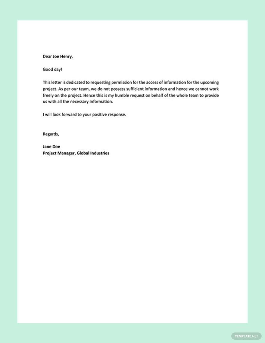 Permission Letter Sample