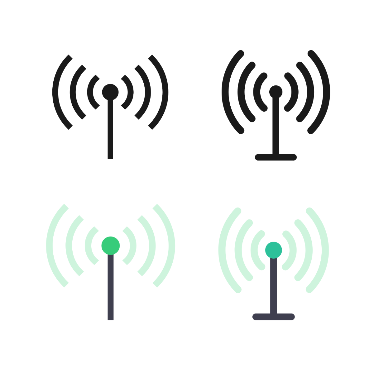 WiFi Antenna Vector Template