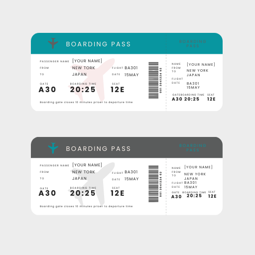 Plane Ticket Vector Template