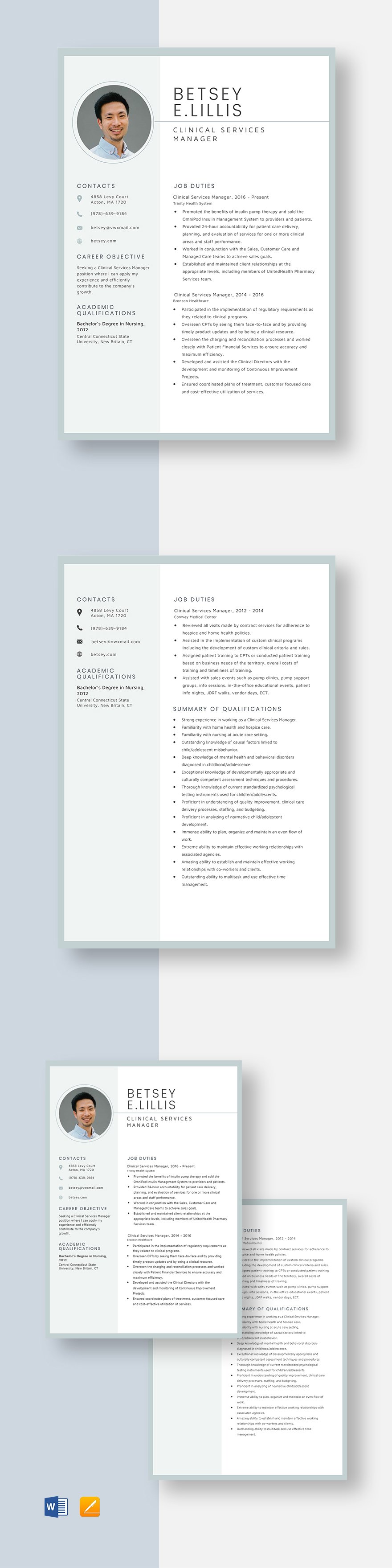 clinical-research-manager-resume-template-word-apple-pages