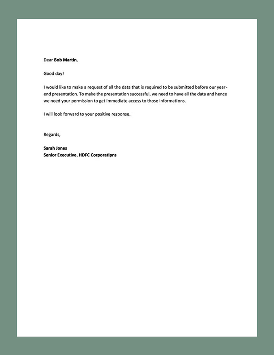 Professional Request Letter Template