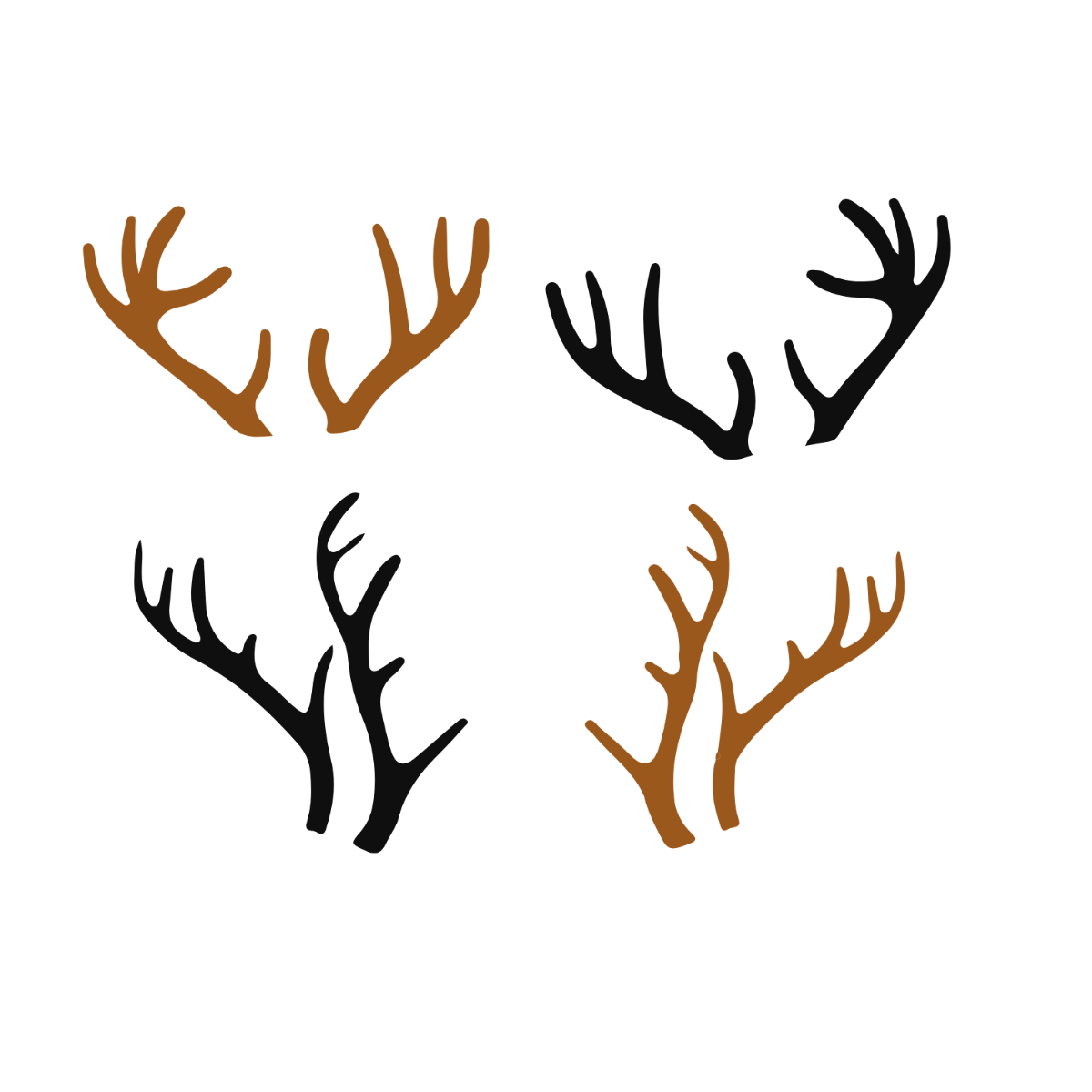 Deer Antlers Vector Template