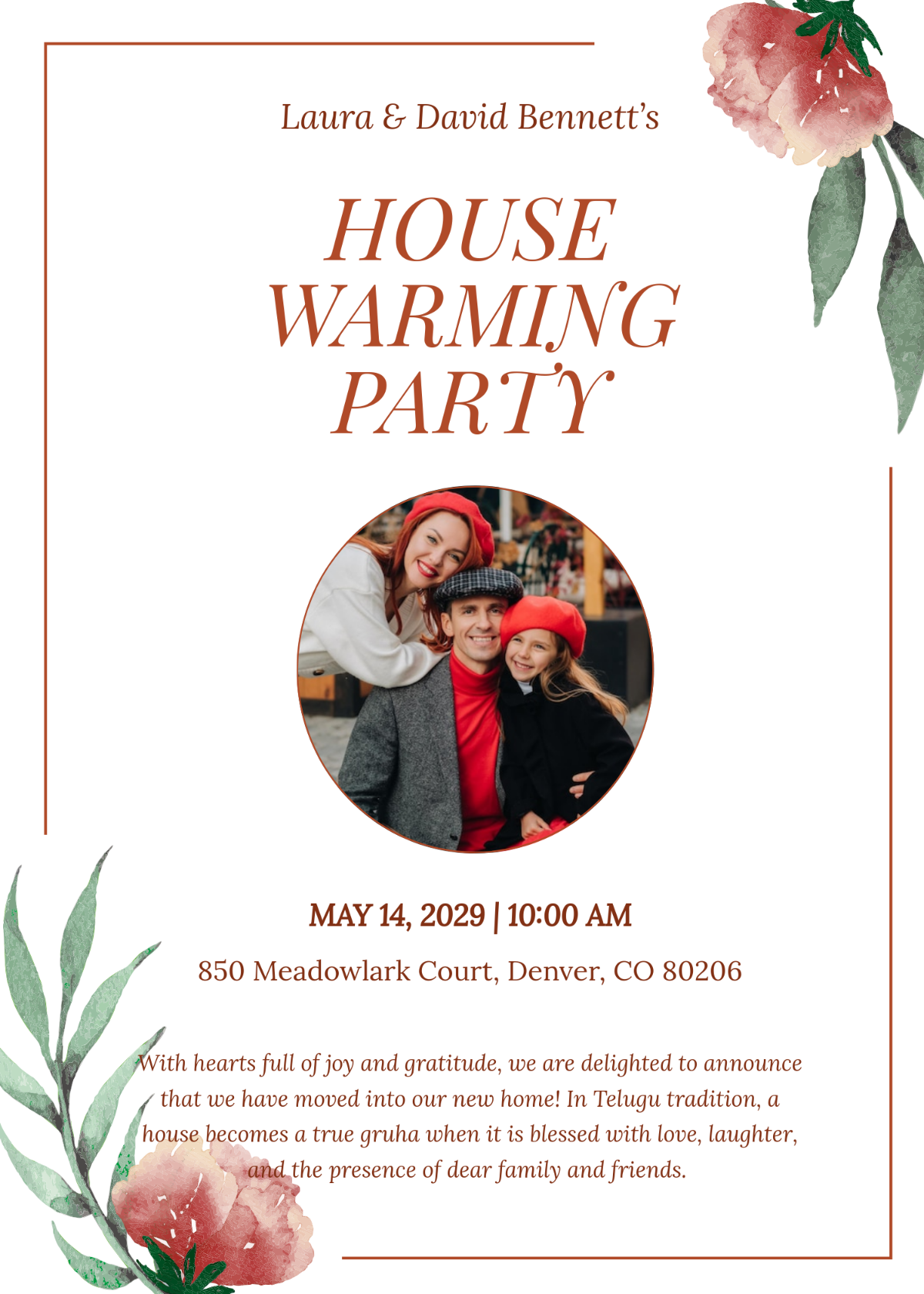 Free House Warming Invitation Flyer Template to Edit Online