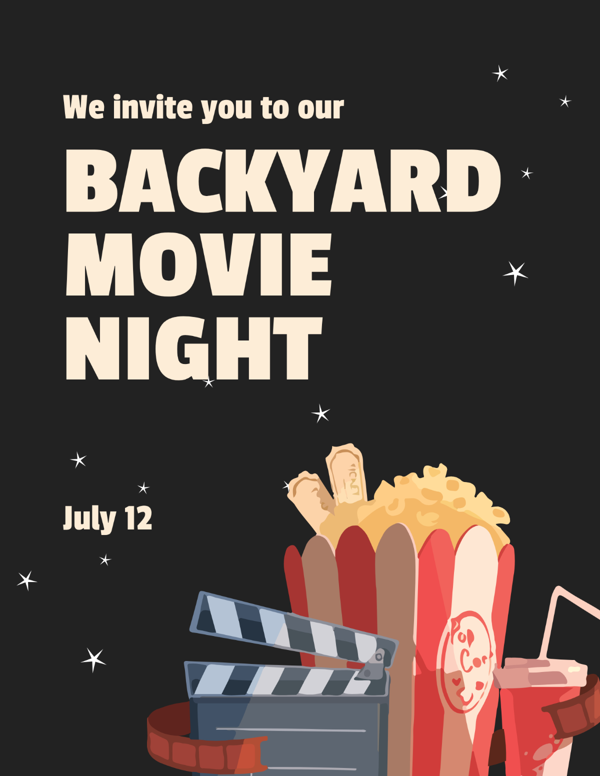 Free Movie Night Invitation Flyer Template