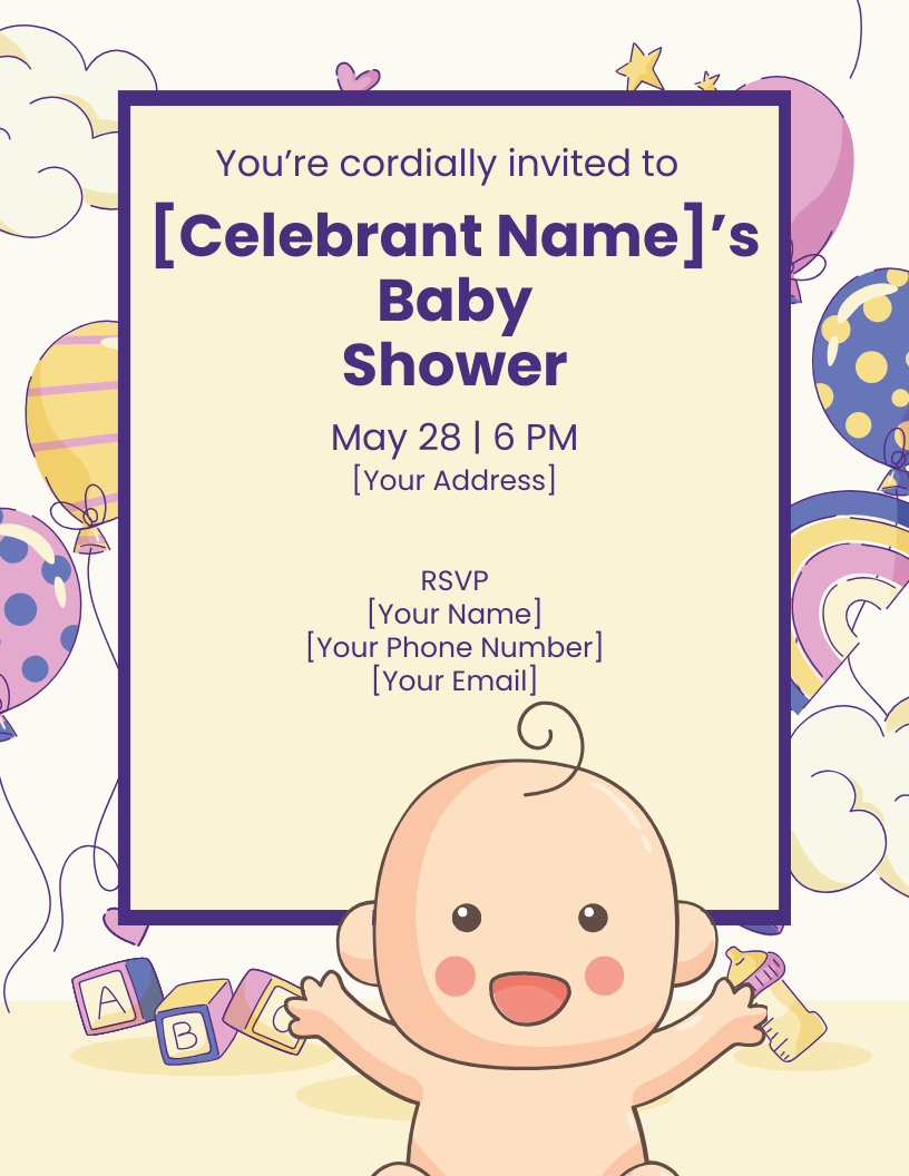 Blank Chevron Invitation Template