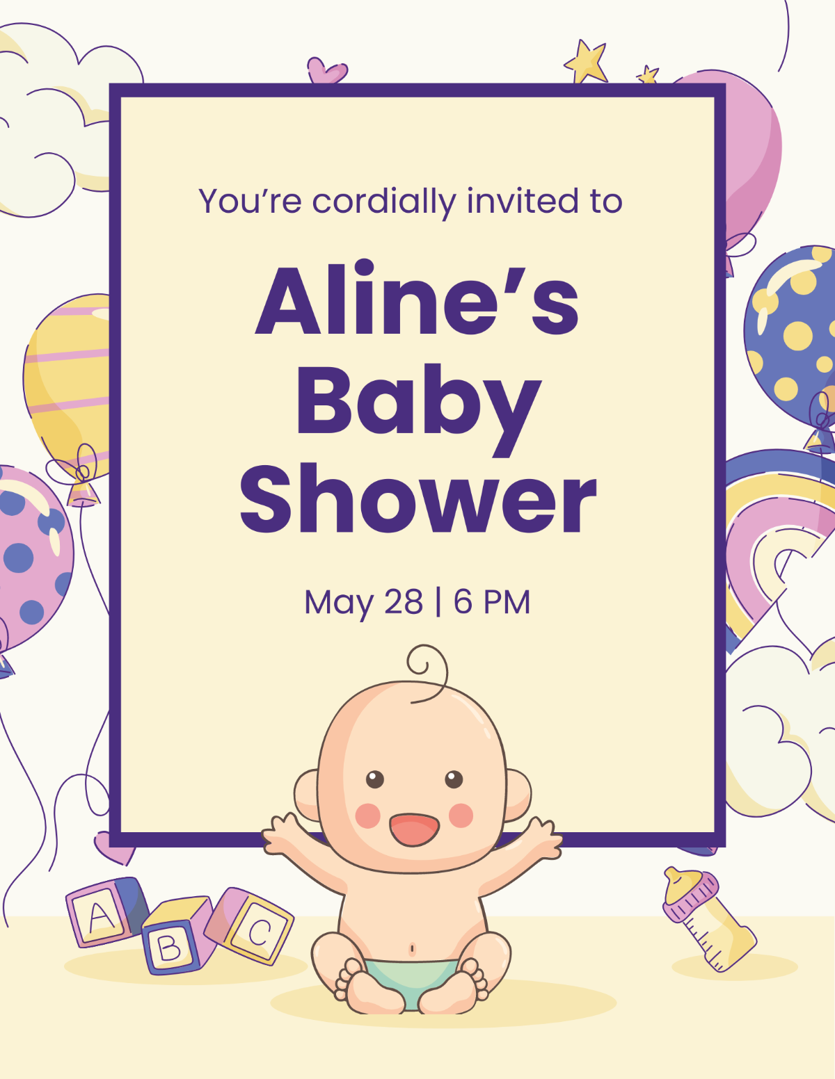 Baby Shower Invitation Flyer Template