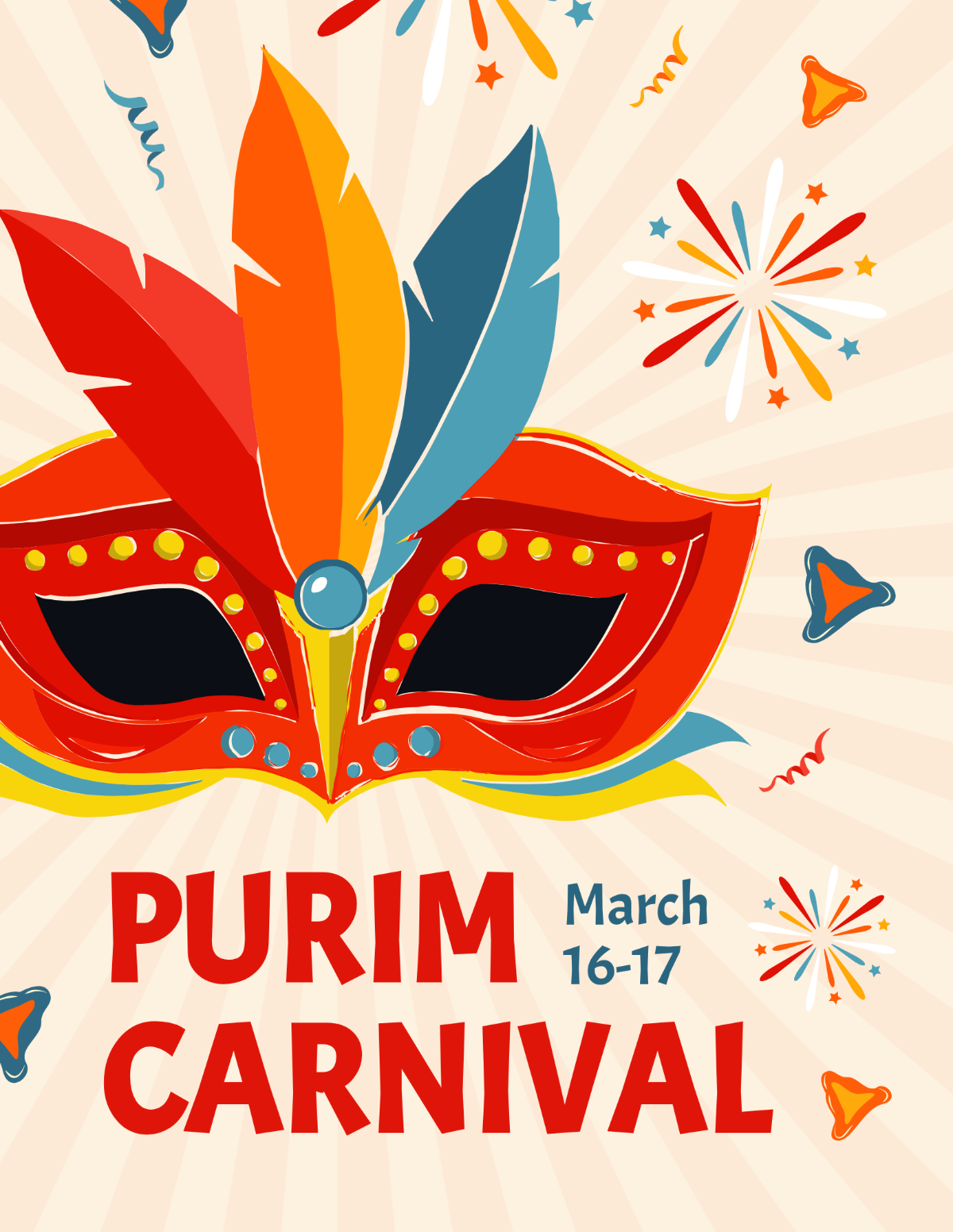 Free Purim Carnival Flyer Template