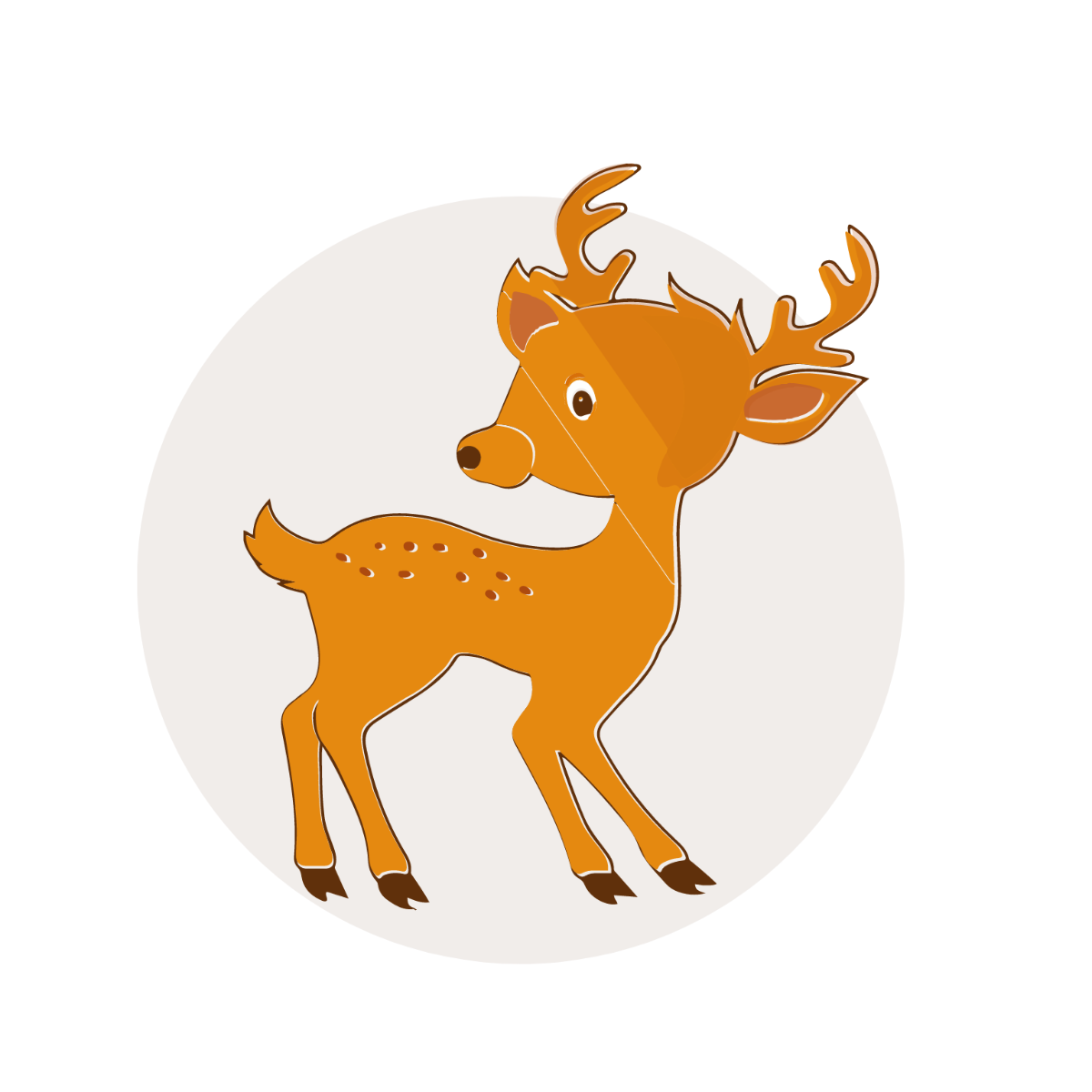 Cartoon Deer Vector Template