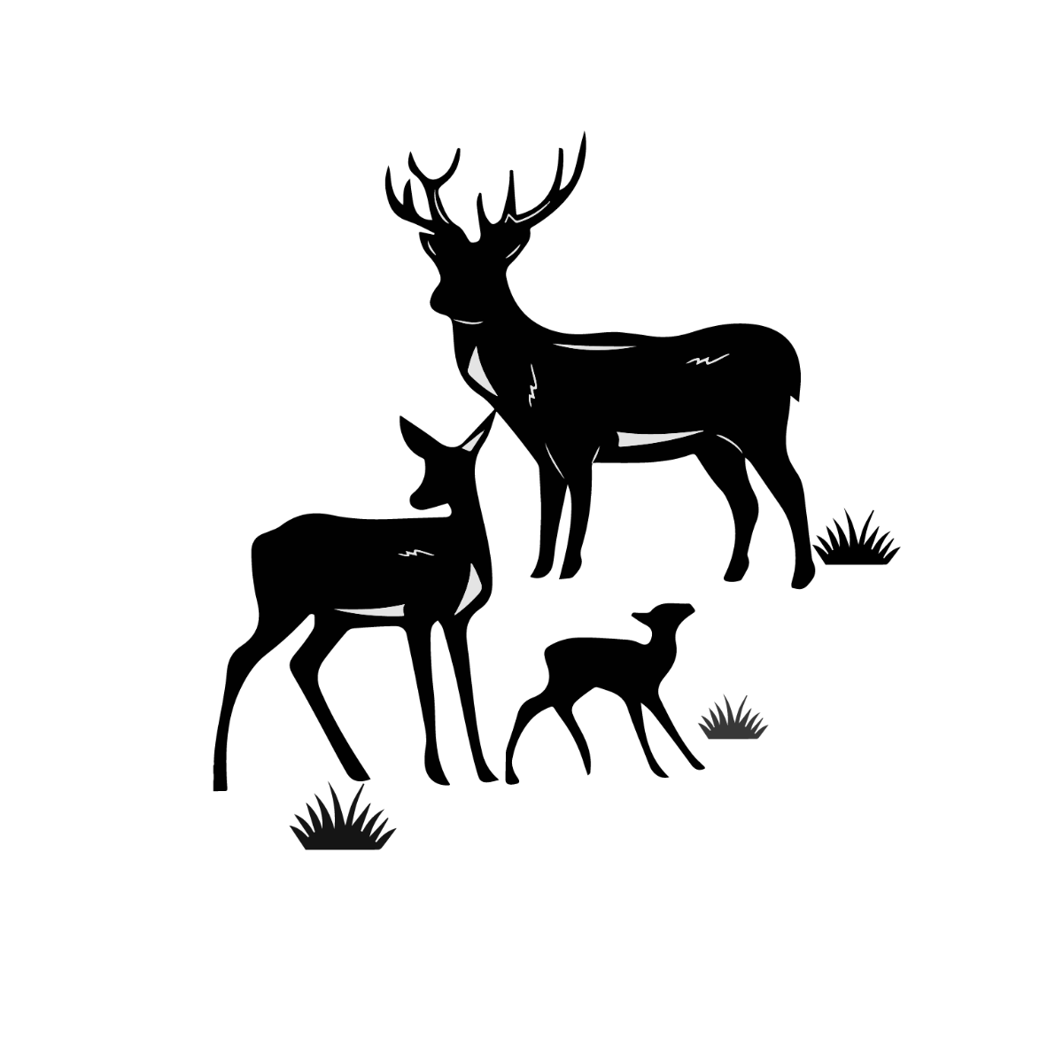 Deer Family Vector Template