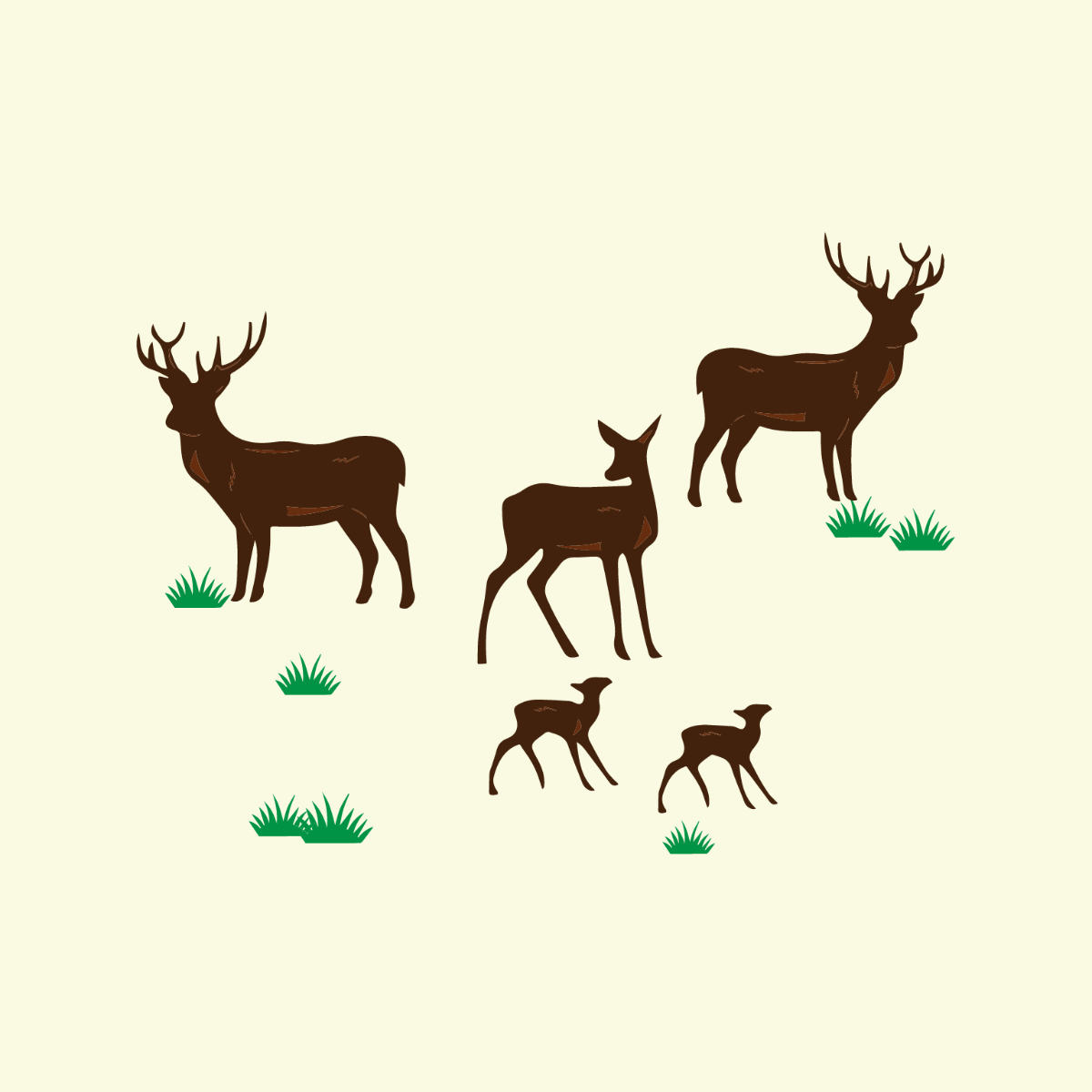 Deer Scene Vector Template