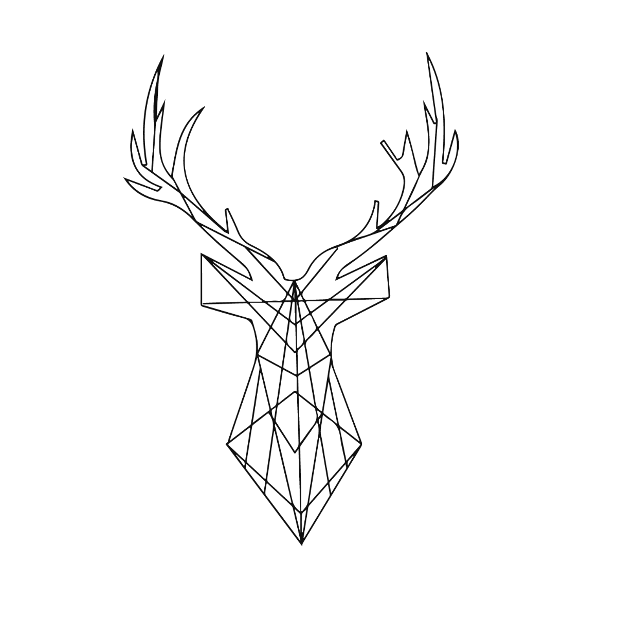 Geometric Deer Vector Template