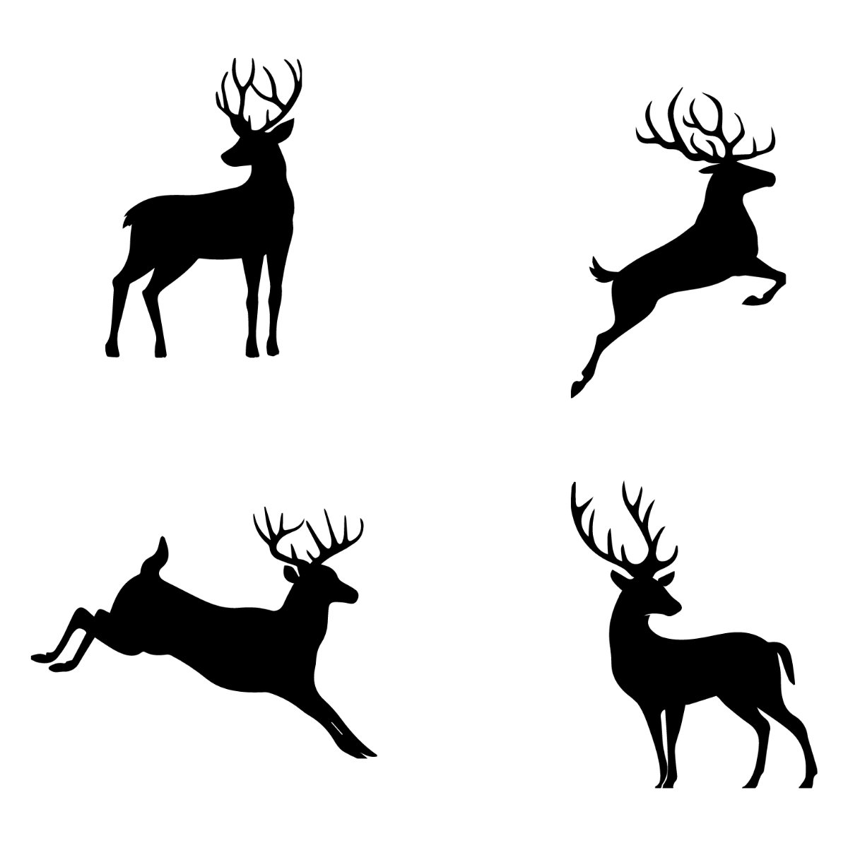 Black Deer Vector Template