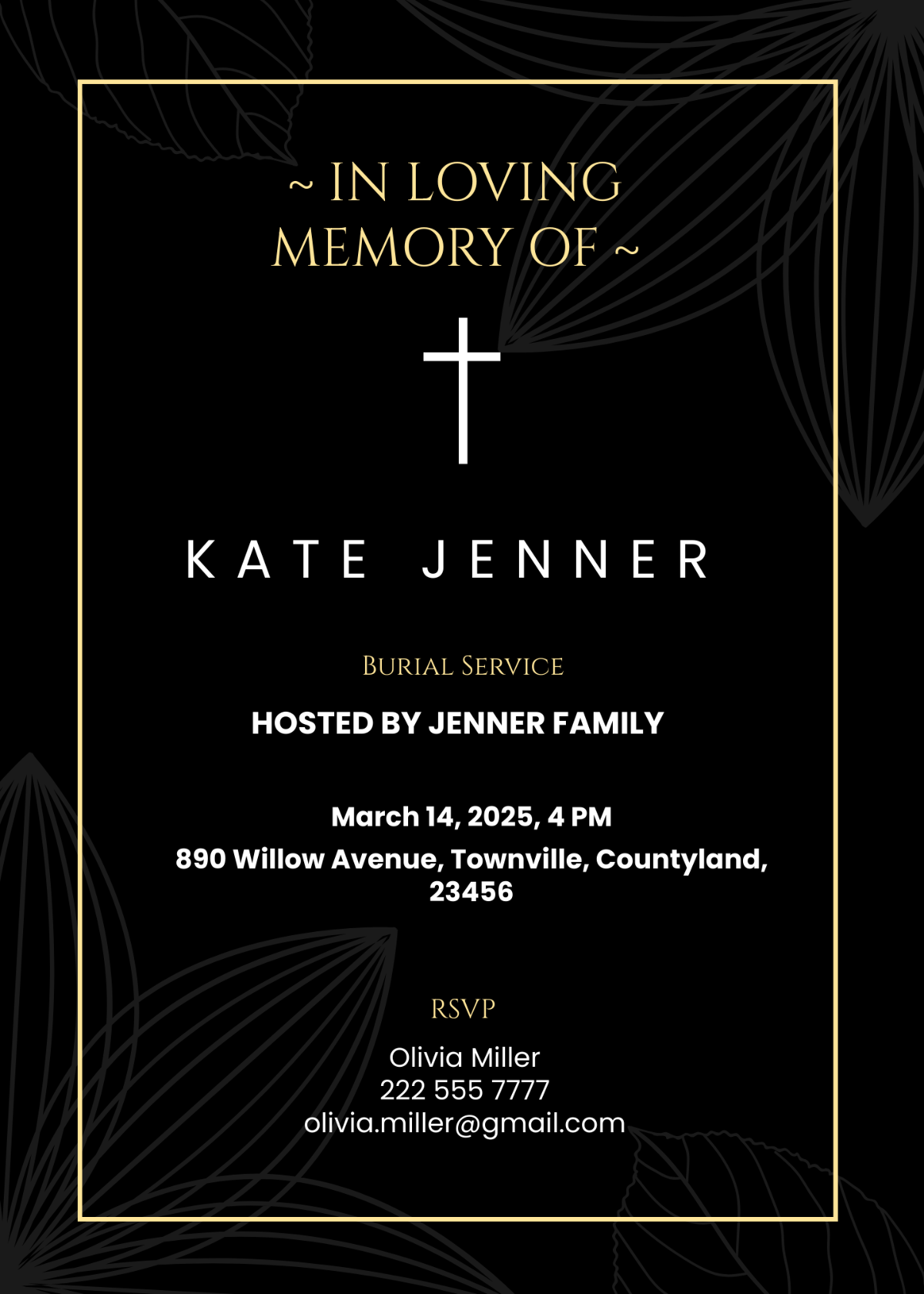 Funeral Service Invitation Design