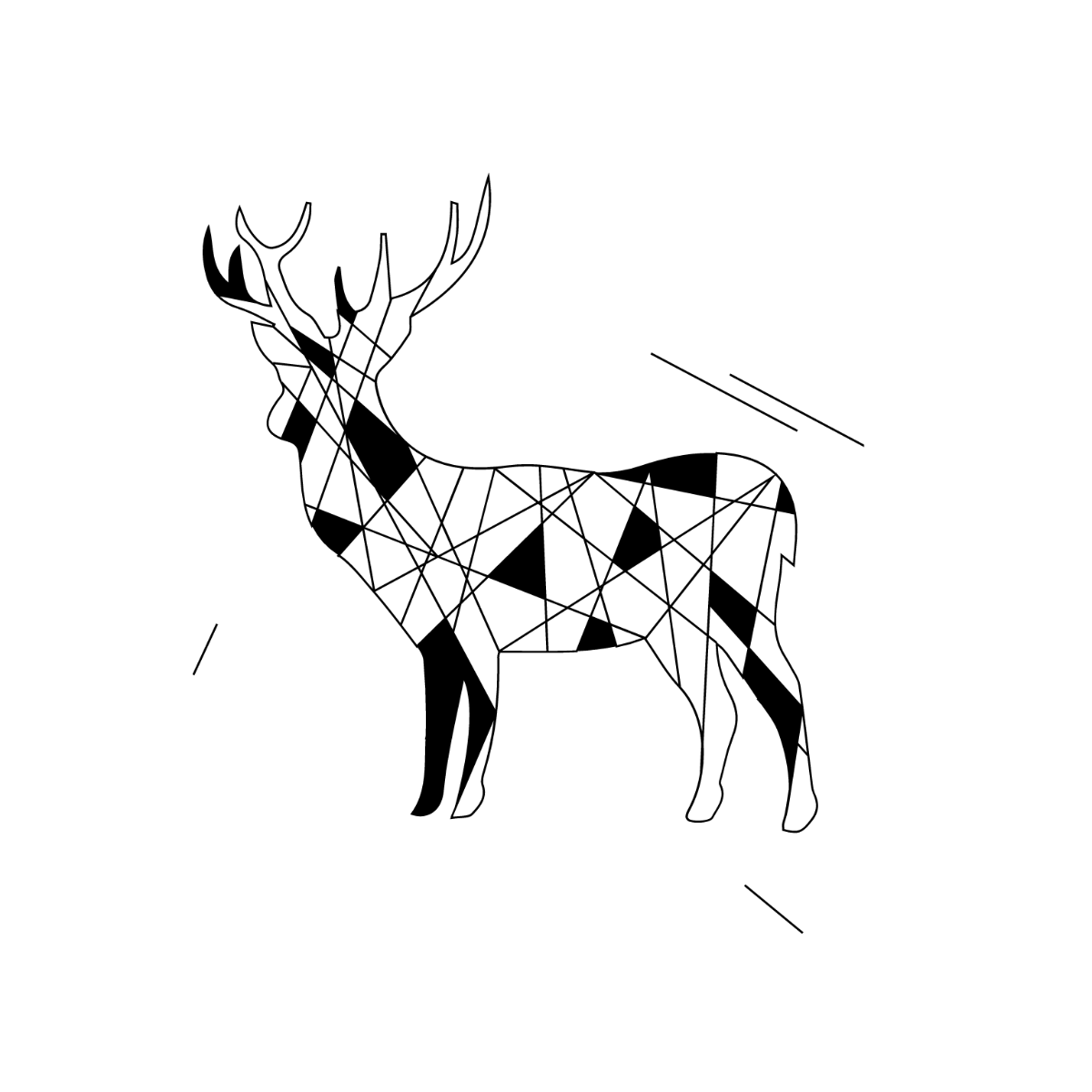 Abstract Deer Vector Template