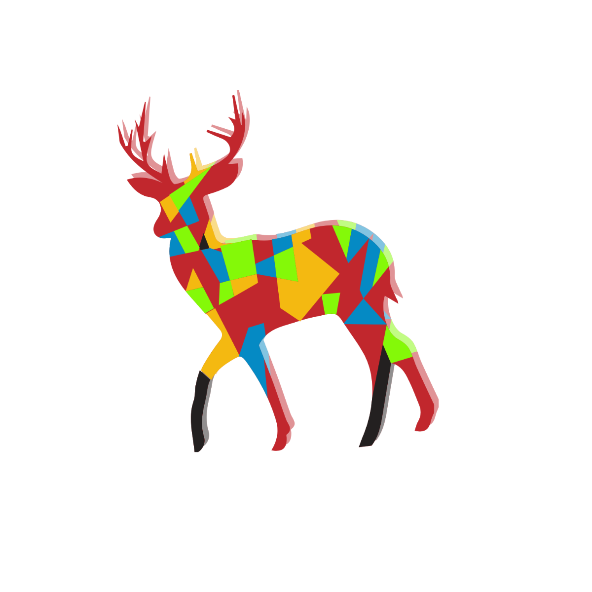 Colorful Deer Vector Template