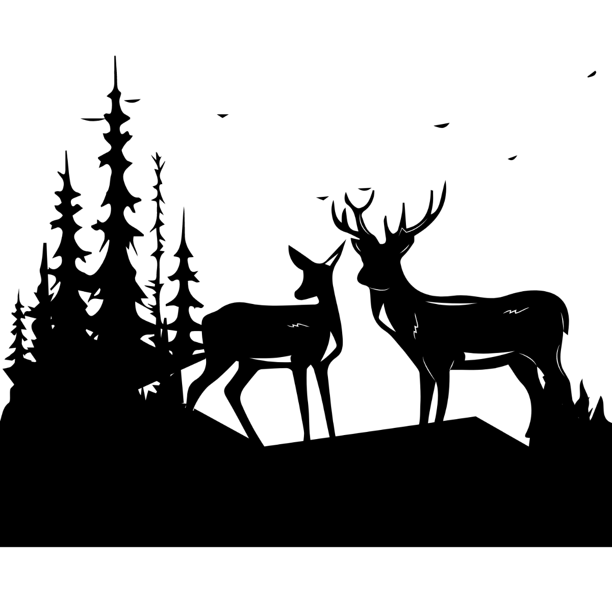 Forest Deer Vector Template