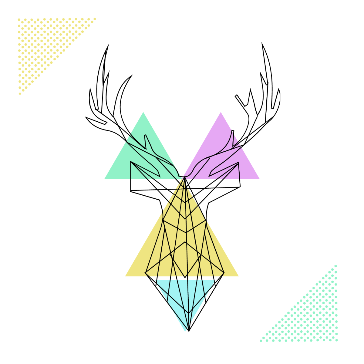 Polygonal Deer Vector Template