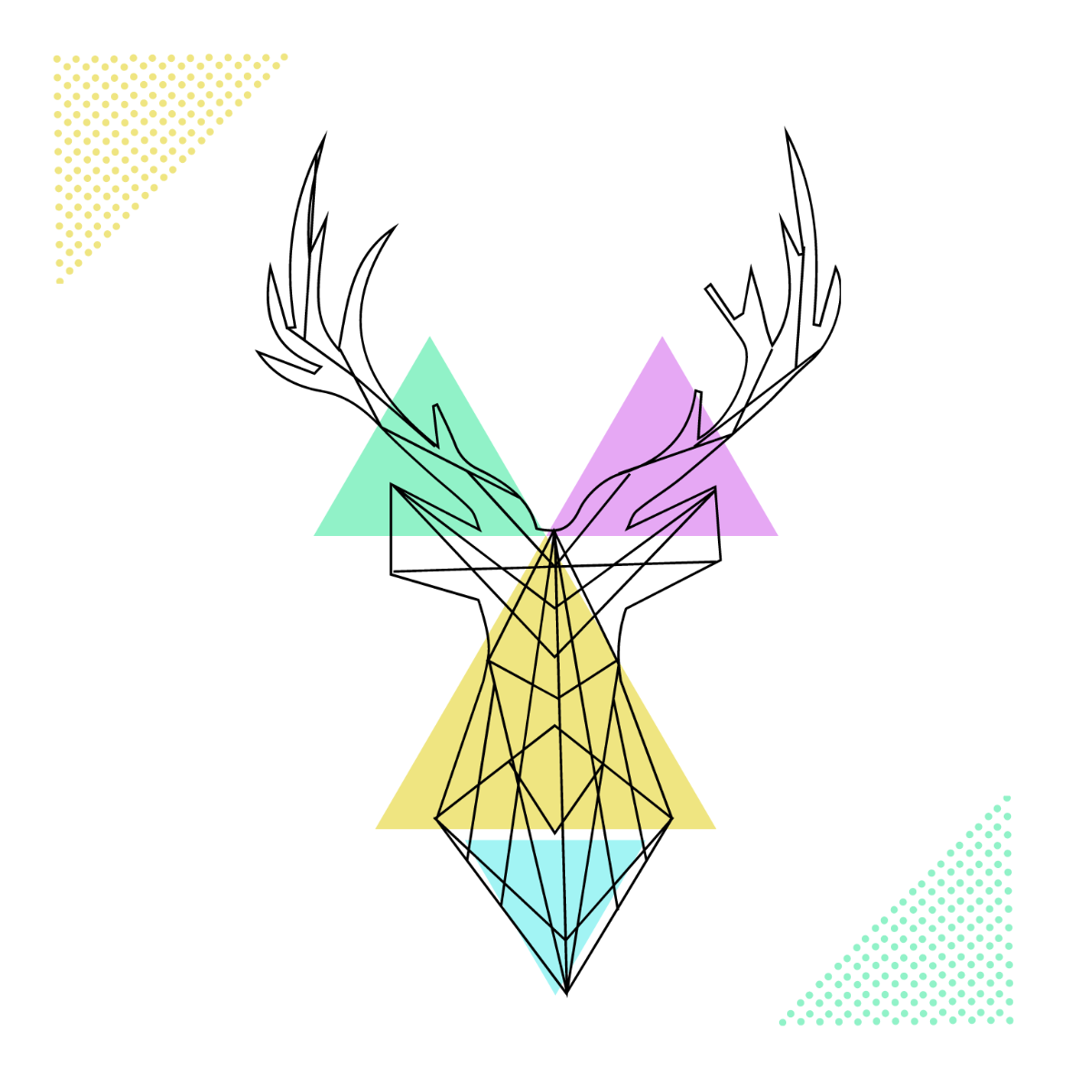 Polygonal Deer Vector