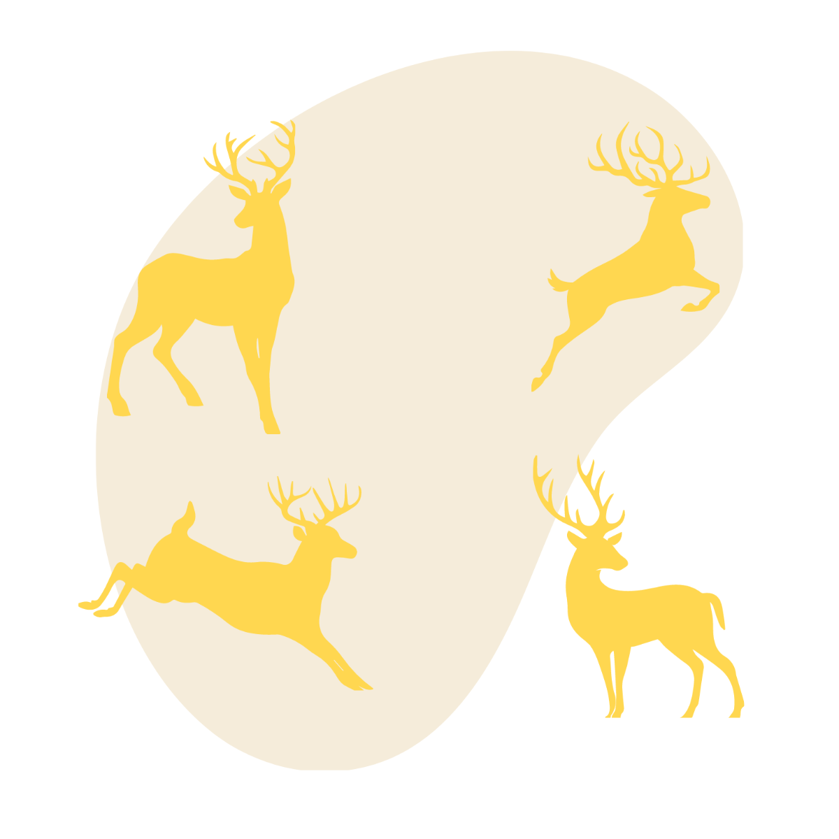 Gold Deer Vector Template