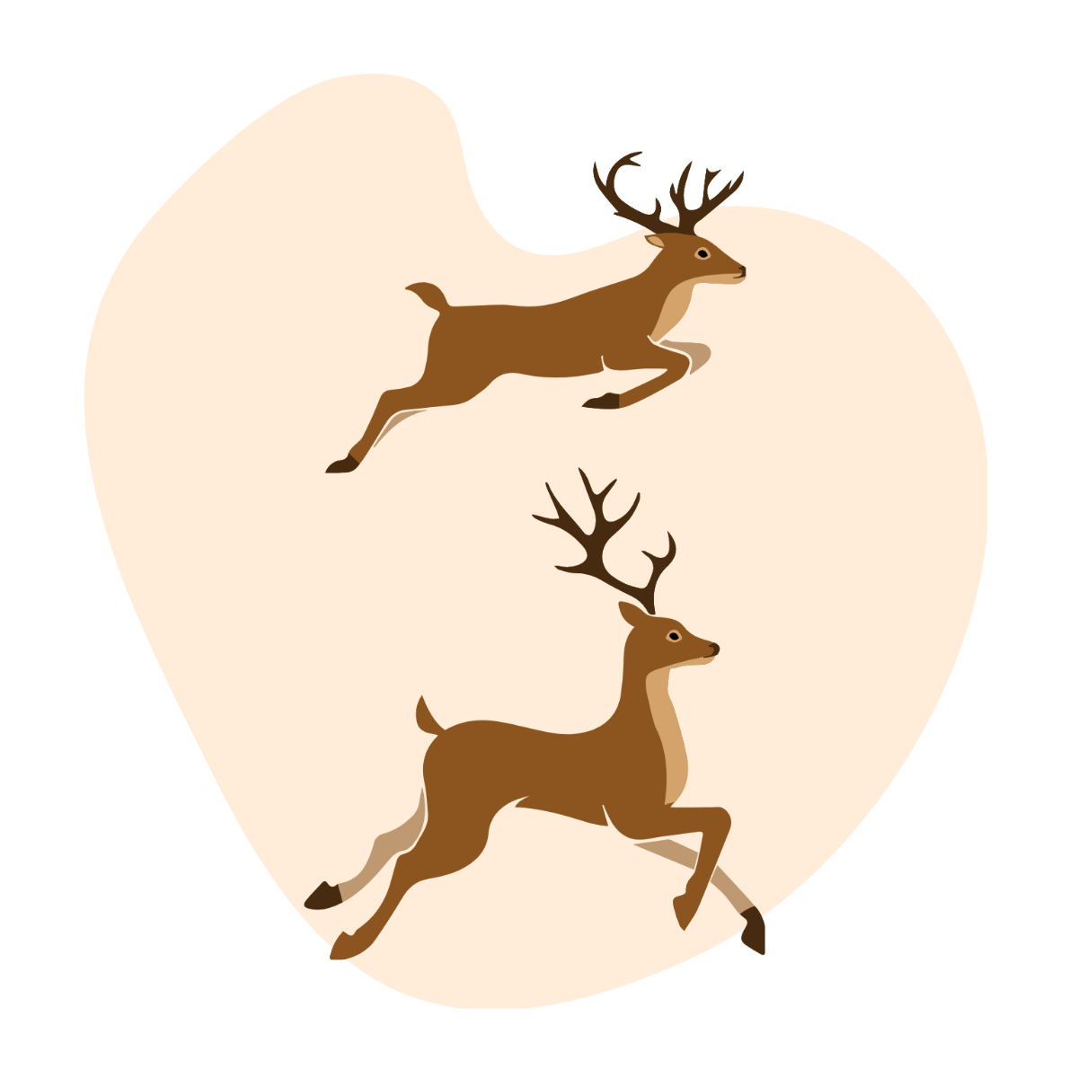 Running Deer Vector Template