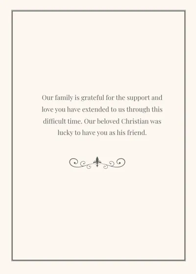 Free Funeral Thank You Note Card Template to Edit Online