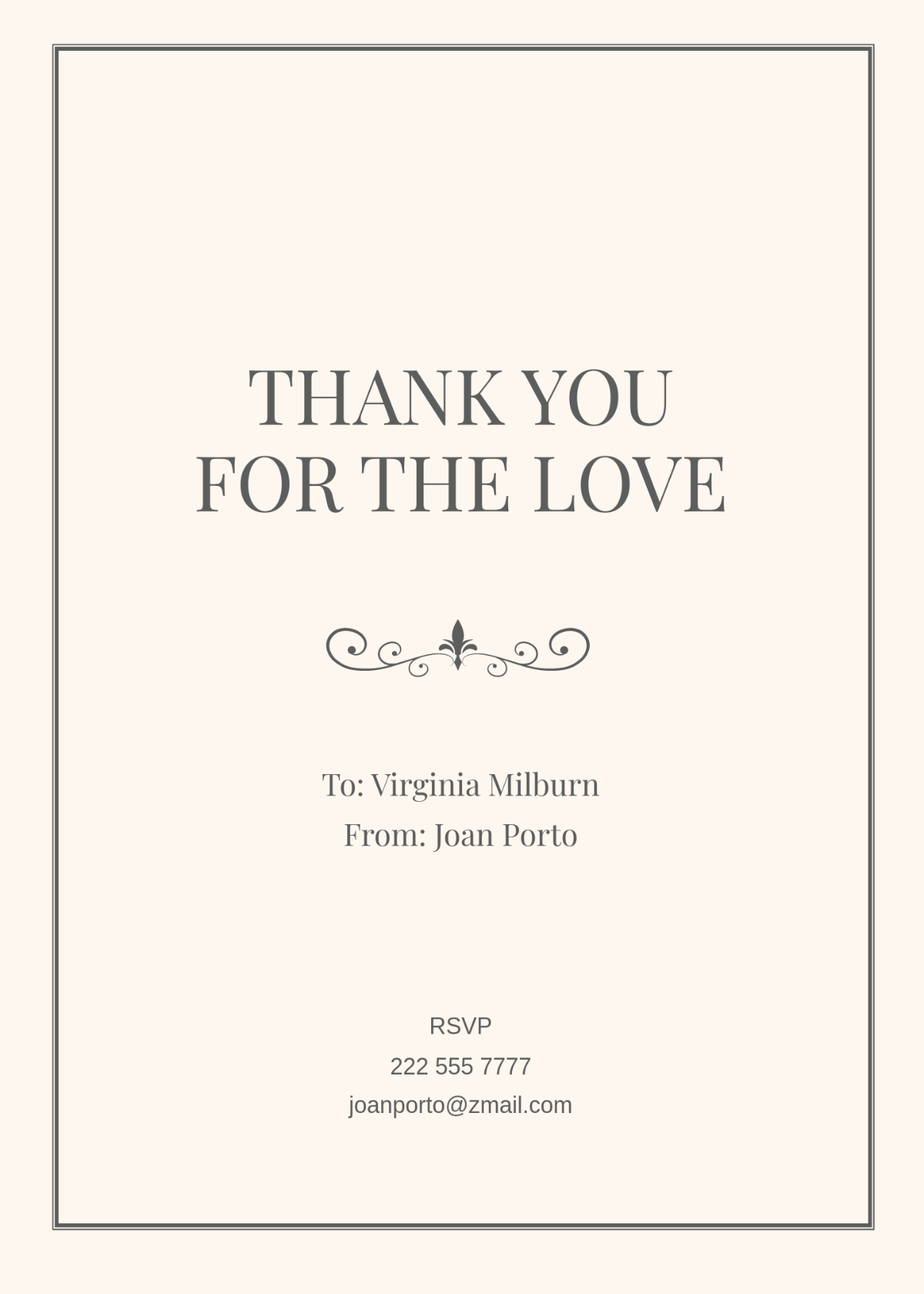 Funeral Thank You Note Card Template