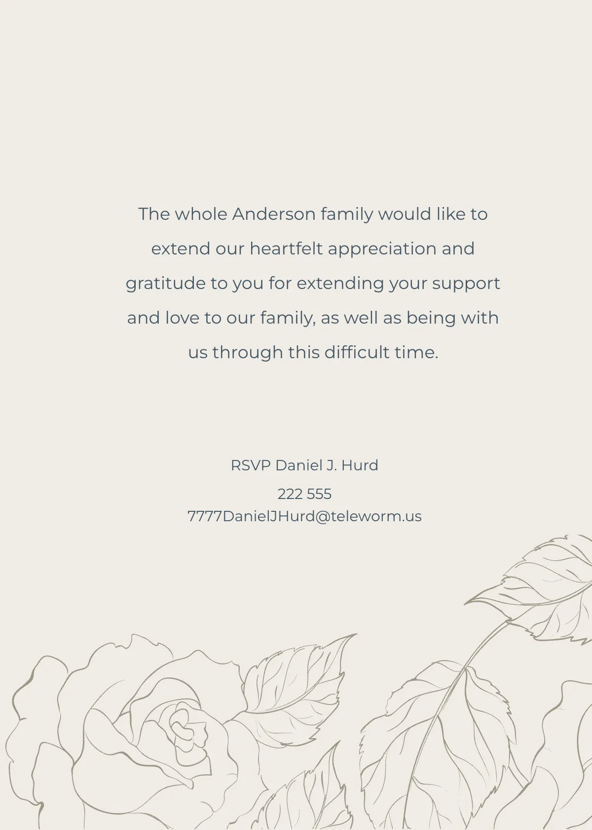 Free Cardinal Funeral Thank You Note Card Template to Edit Online