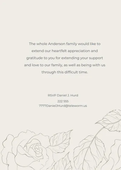 Free Cardinal Funeral Thank You Note Card Template to Edit Online