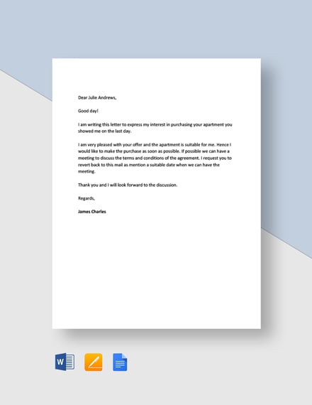 Letter Template of Intent for Purchase 