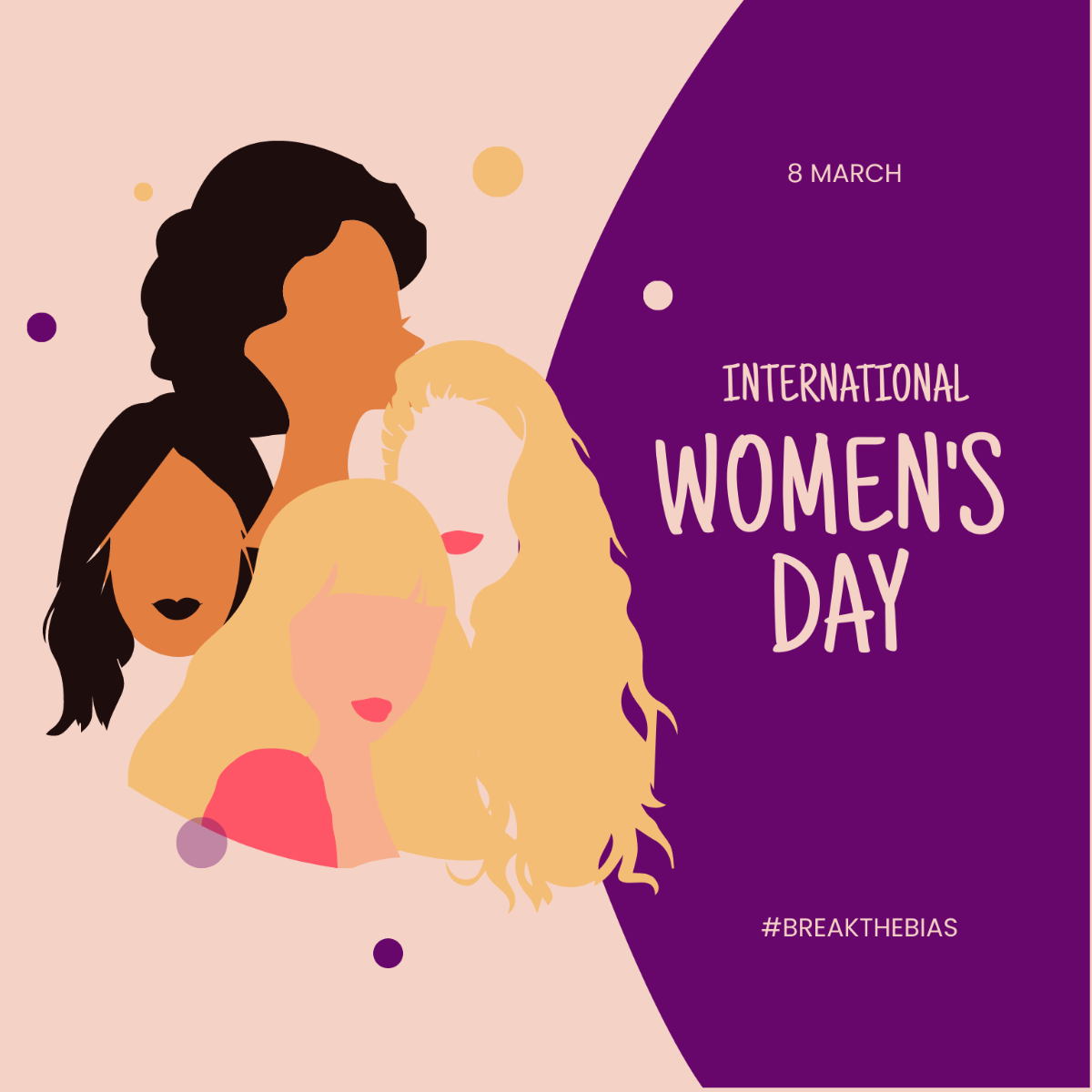 Happy Women's Day Poster Vector Template