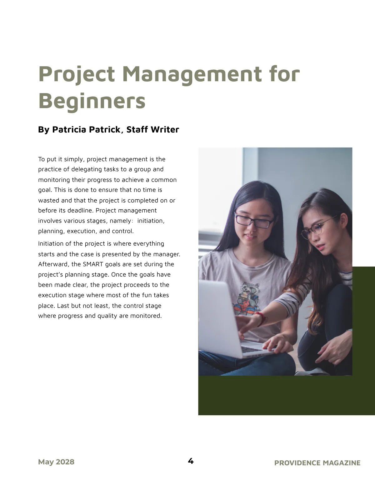 Free Project Management Magazine Template to Edit Online