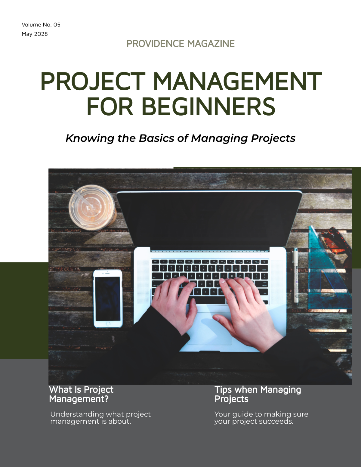 Project Management Magazine Template