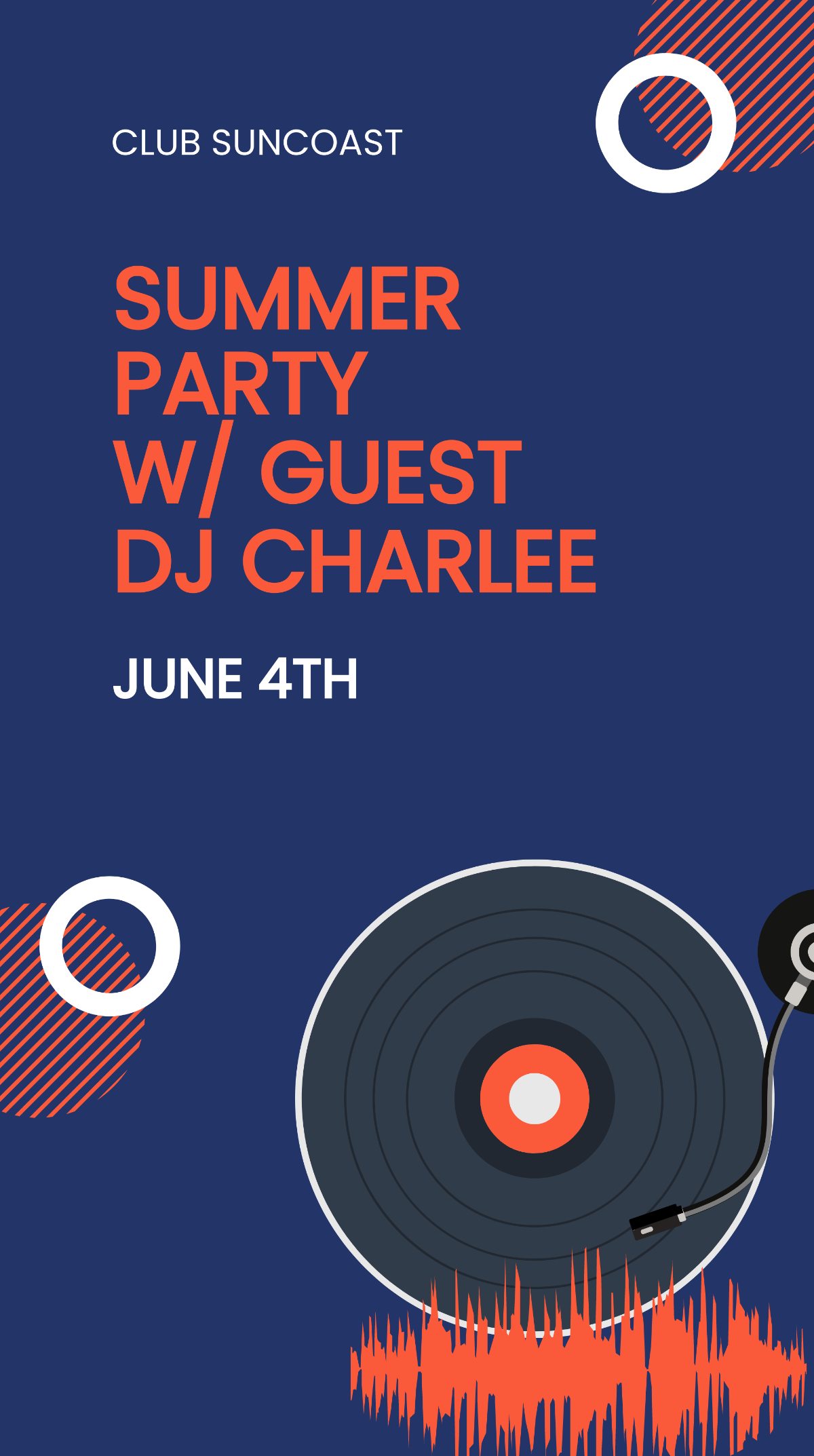 Free Guest Dj Party Whatsapp Post Template