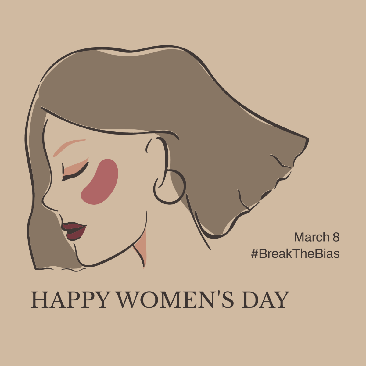 Vintage Women's Day Vector Template